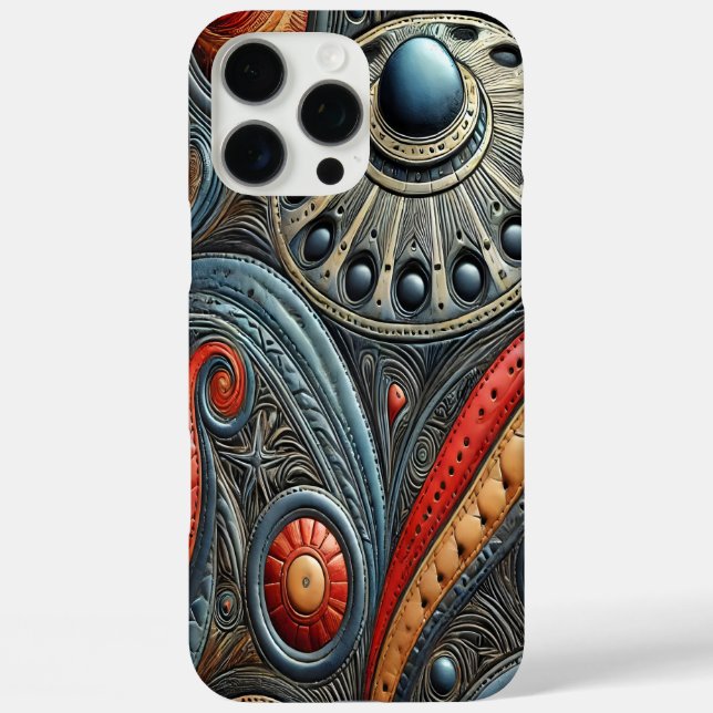 Alien Raumsondendesign iPhone 16 Pro Max Hülle (Rückseite)