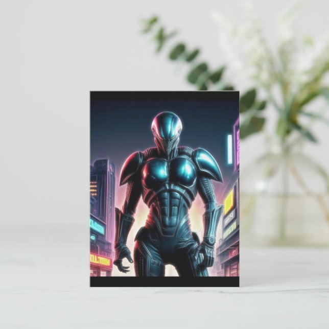 Alien Raven 14 Postkarte (Stehend Vorderseite)