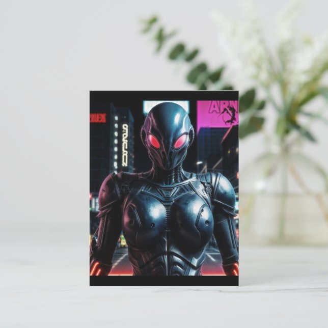 Alien Raven 25 Postkarte (Stehend Vorderseite)