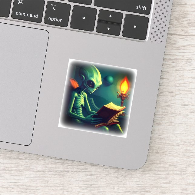 ALIEN READING AUFKLEBER (Ausschnitt)