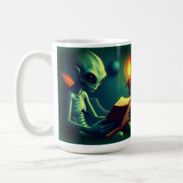 ALIEN READING KAFFEETASSE