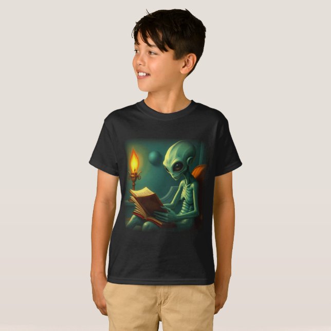 ALIEN READING T-Shirt (Vorne ganz)