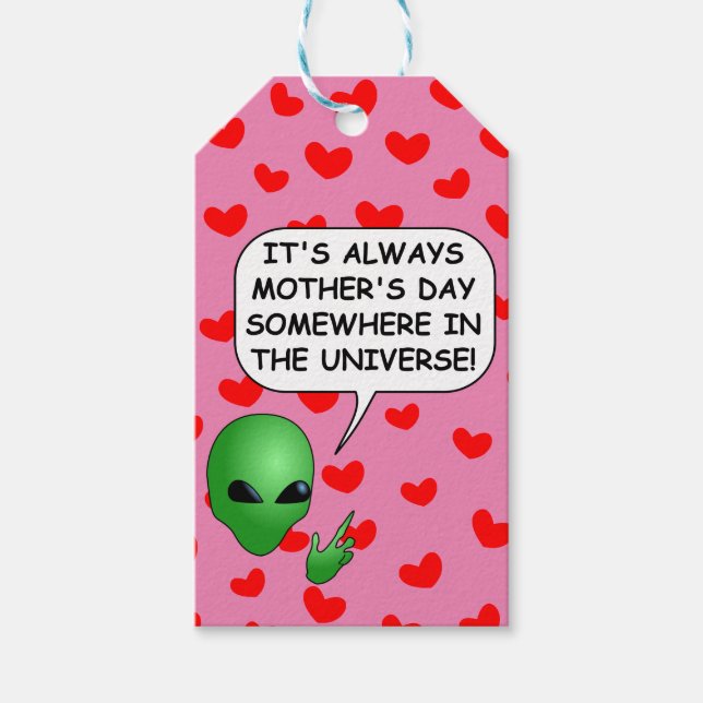 Alien Red Hearts Mother Day Geschenkanhänger (Vorderseite)