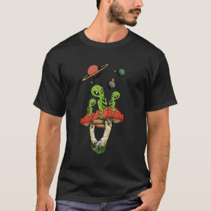 Alien Riding Monster Mushroom Space Planet Neu T-Shirt