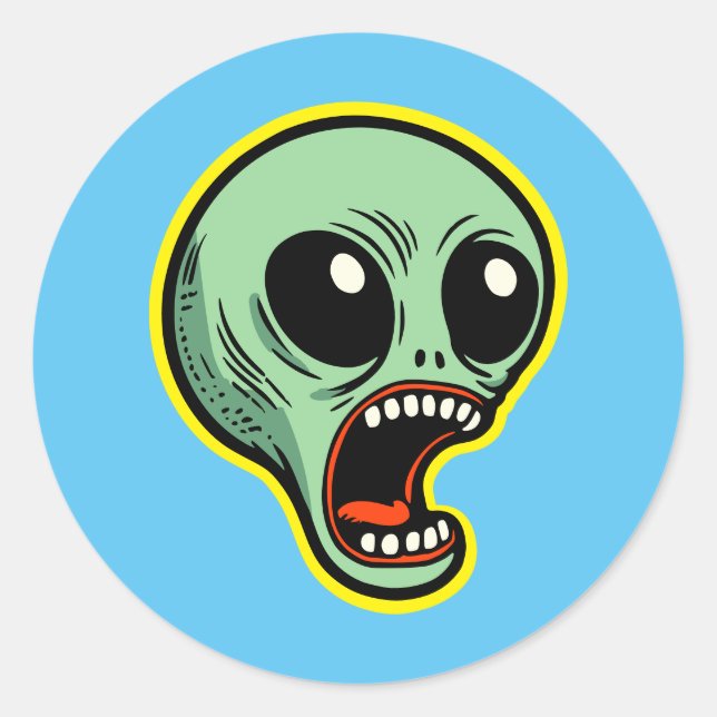 Alien Runder Aufkleber (Vorderseite)