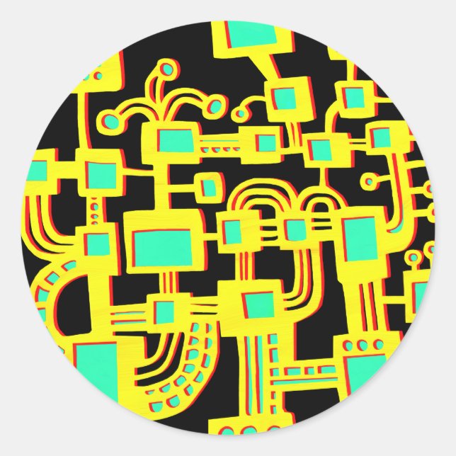 Alien Runder Aufkleber (Vorderseite)