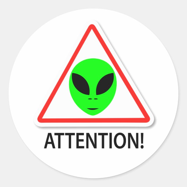 Alien Runder Aufkleber (Vorderseite)
