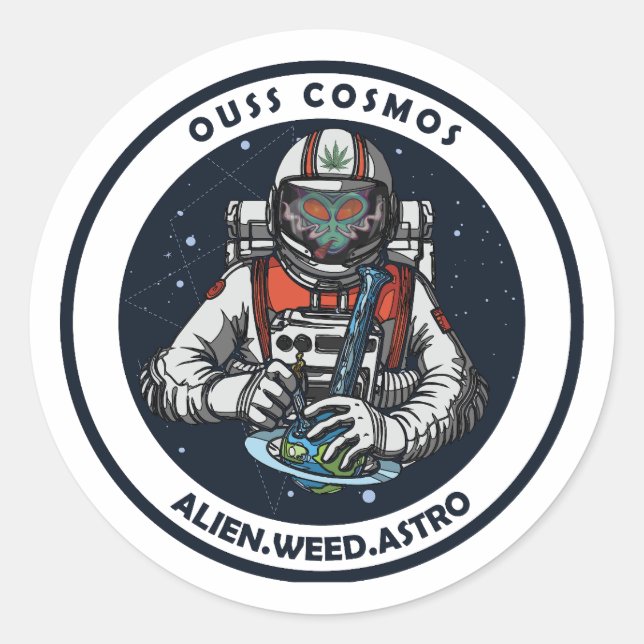 Alien Runder Aufkleber (Vorderseite)