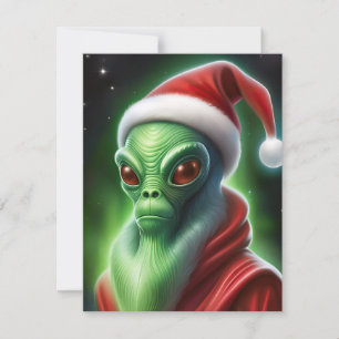 Alien Santa Claus Feiertagskarte