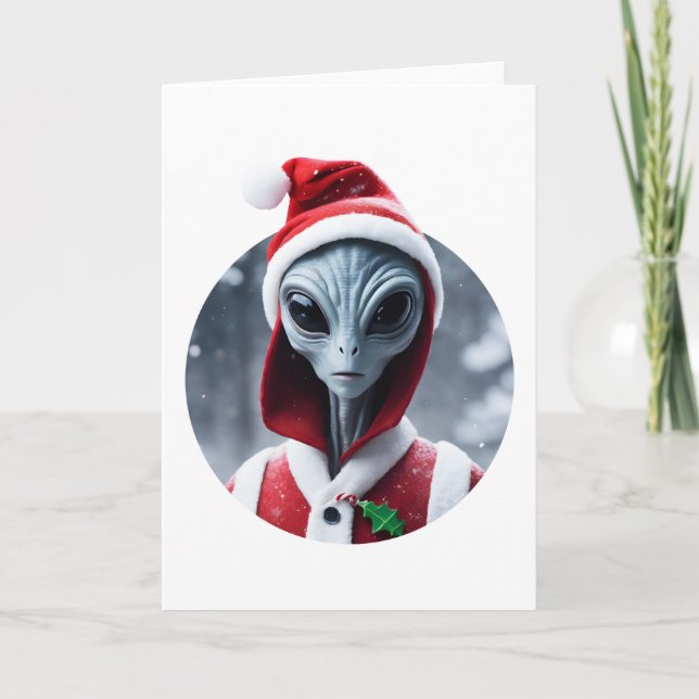 Alien Santa Claus Karte (Vorderseite)