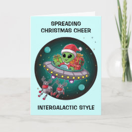 Alien Santa in UFO Weihnachten