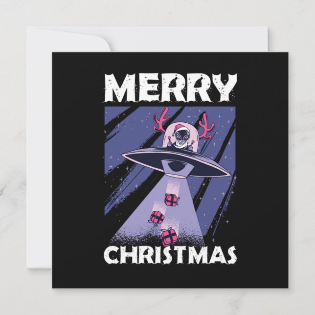 Alien Santa Merry Christmas Gift Einladung (Vorderseite)