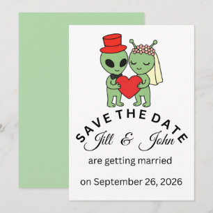 Alien Save The Date Hochzeits-Einladung Einladung