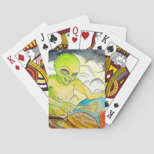Alien-Schlagzeuger Spielkarten