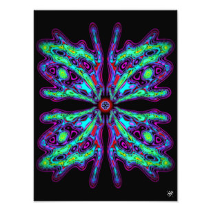 Alien Schmetterling b (farbiges Muster) v1 Fotodruck