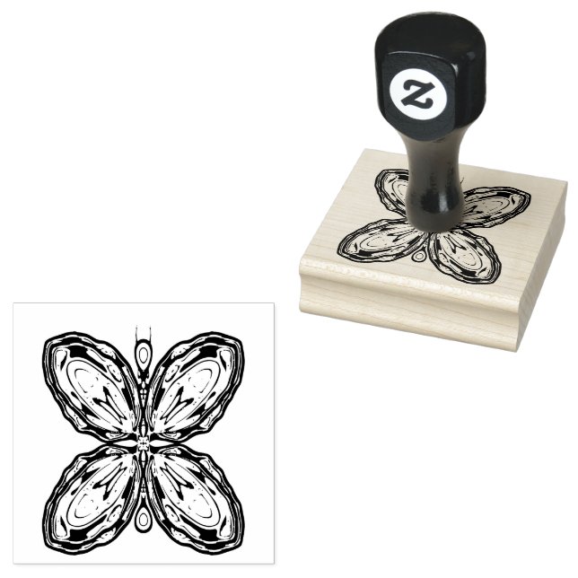 Alien Schmetterling (farbiges Muster) v1 Gummistempel (Stempel)