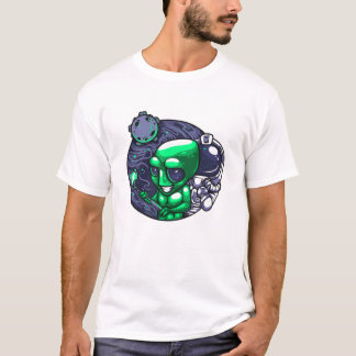 Alien Selfie Snap für Astronomen-Lehrerin Weltraum T-Shirt