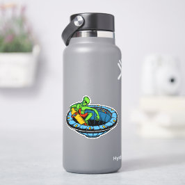 Alien Ship Skateboard 4" Kiss Cut Vinyl Sticker