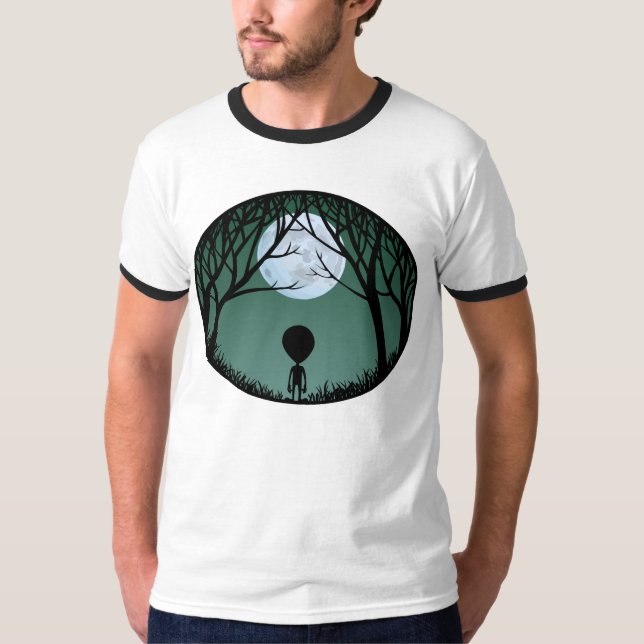 Alien Shirt Hommes Ringer Alien w. T-shirts de lun (Devant)
