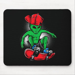 Alien Skateboarder T-Shirt Ufo's Gläubiger Skatebo Mousepad