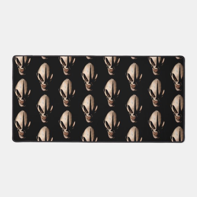 Alien Skull Creepy Science Fiction Theme Schreibtischunterlage (Vorderseite)