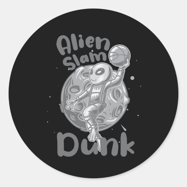 Alien Slam Dunk Active Runder Aufkleber (Vorderseite)