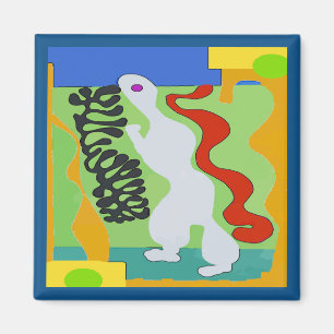 Alien Space Man Abstrakt Magnet