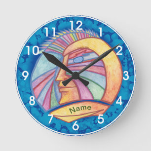 Alien Spaceman nom personnalisé Horloge