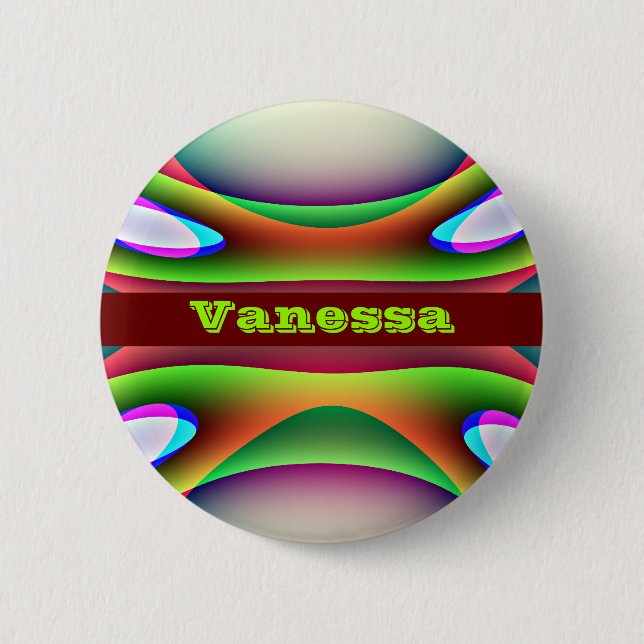 Alien Spaceship Individuelle Name Button (Vorderseite)