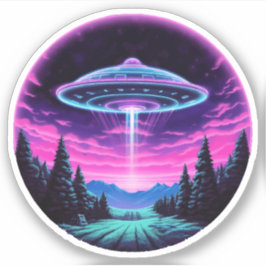 Alien Spaceship Retro Futuristic Aufkleber