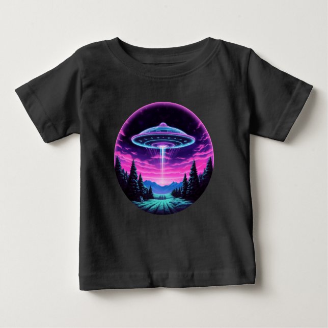 Alien Spaceship Retro Futuristic Baby T-shirt (Vorderseite)