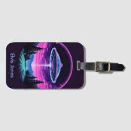 Alien Spaceship Retro Futuristic Gepäckanhänger