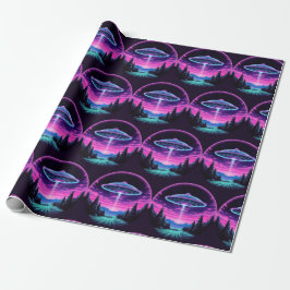 Alien Spaceship Retro Futuristic Geschenkpapier