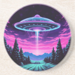 Alien Spaceship Retro Futuristic Getränkeuntersetzer