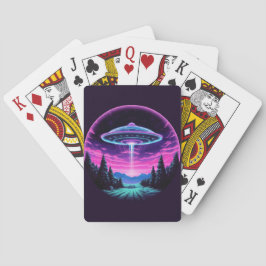 Alien Spaceship Retro Futuristic Spielkarten