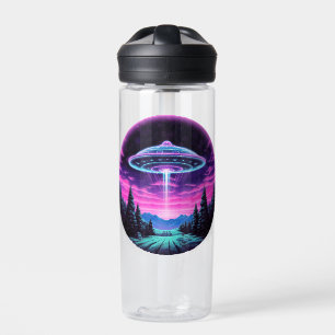 Alien Spaceship Retro Futuristic Trinkflasche