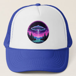 Alien Spaceship Retro Futuristic Truckerkappe