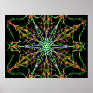 Alien Spider Web Mandala Spinnengeschenke Poster