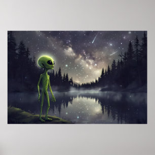 Alien Stargazer - Poster du lac Cosmic