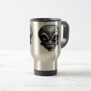 Alien Sticker Art Travel/Tasse, 15 oz Reisebecher