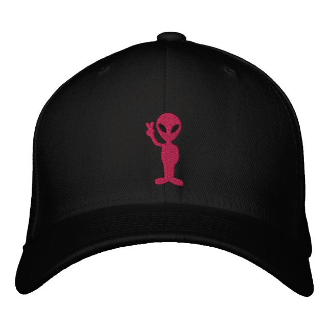 Alien StickHat Bestickte Baseballkappe (Vorderseite)