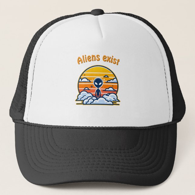 Alien Sunset Ästhetik | Sci-Fi Alien Sunset Truckerkappe (Vorderseite)
