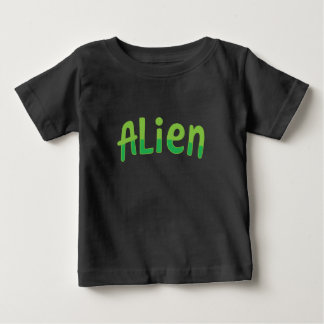 Alien Süß Spielend Weltraum-Alien Grüne Typografie Baby T-shirt