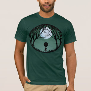 Alien T - Shirt Männer Alien w. Mond-Shirts