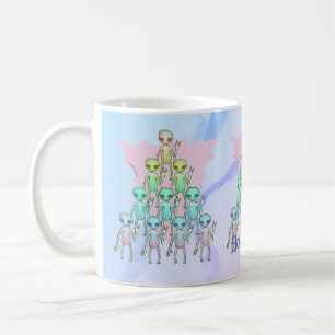 Alien-Tasse mit rosa Dreieck Kaffeetasse