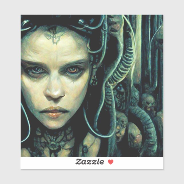 Alien Tech Girl Science Fiction Aufkleber (Blatt)
