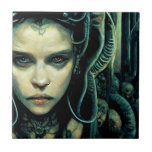 Alien Tech Girl Science Fiction Fliese<br><div class="desc">Fantasy Art Produkte von The Lunarium.</div>