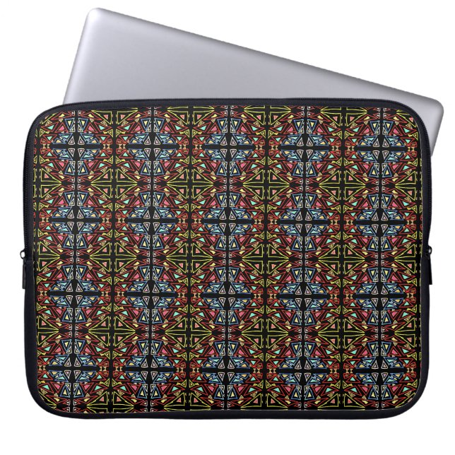 Alien-Tech oder Höhlenmensch-Kunst Mehrfarbiges Mu Laptopschutzhülle (Vorderseite)