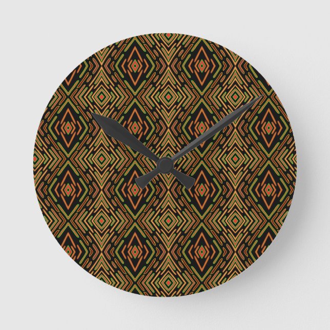 Alien-Tech-Sci-Fi-Psychedelisches Muster Runde Wanduhr (Vorderseite)