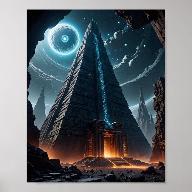 Alien Temple on Asteroid Poster (Vorne)